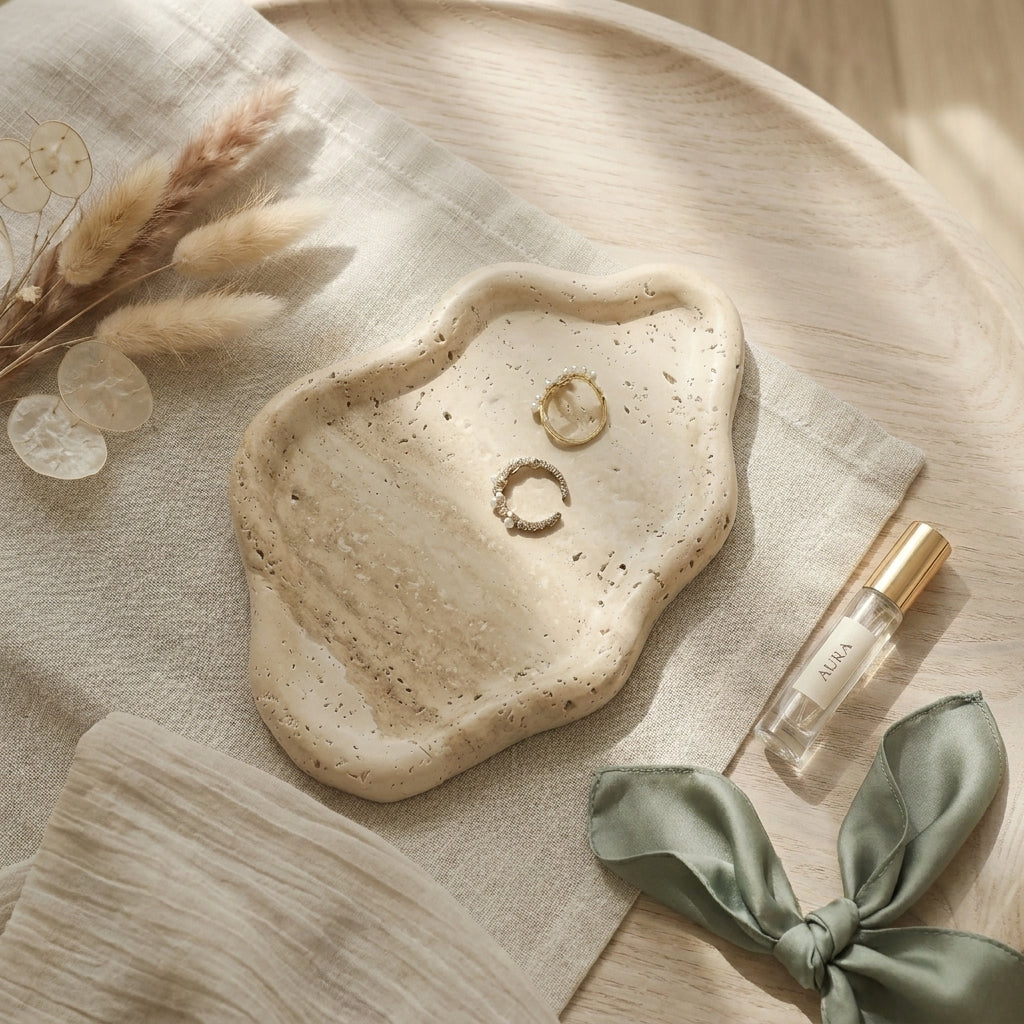 Cloud Travertine Tray